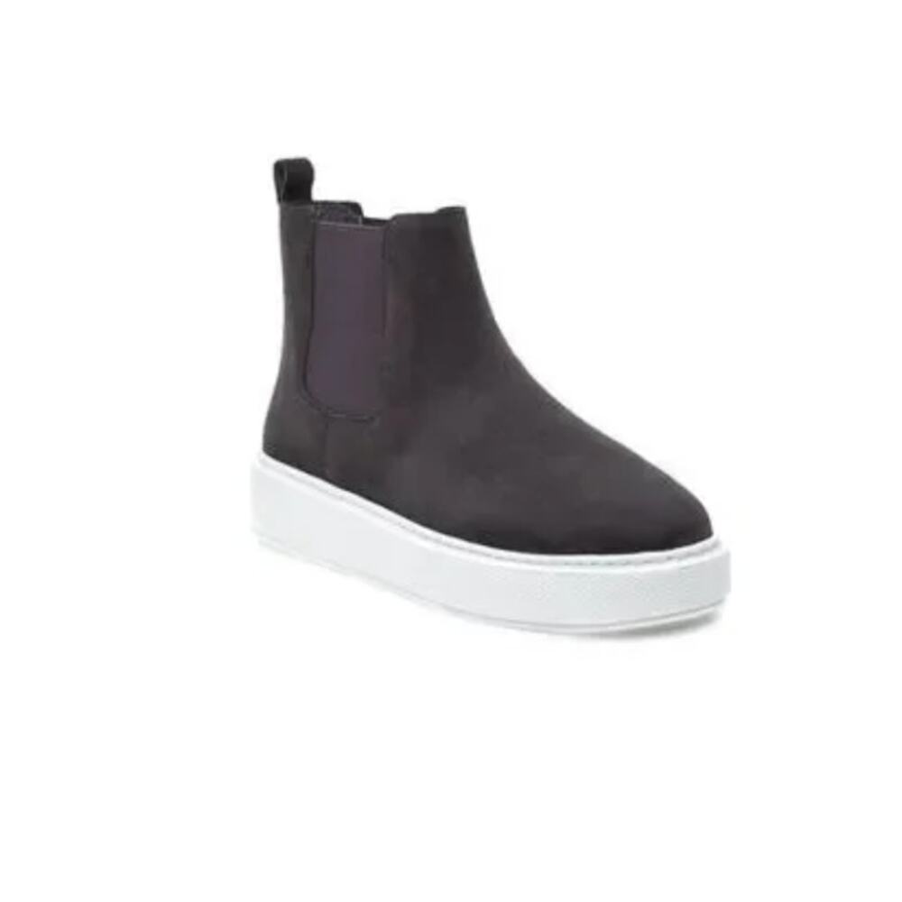 J/SLIDES DANI Dark Grey Suede Nubuck Hi Top Slip On Boots Sneakers 7.5M